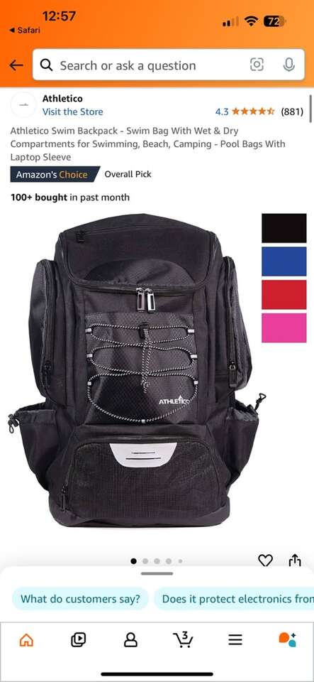 Athletico Swim Backpack Like New