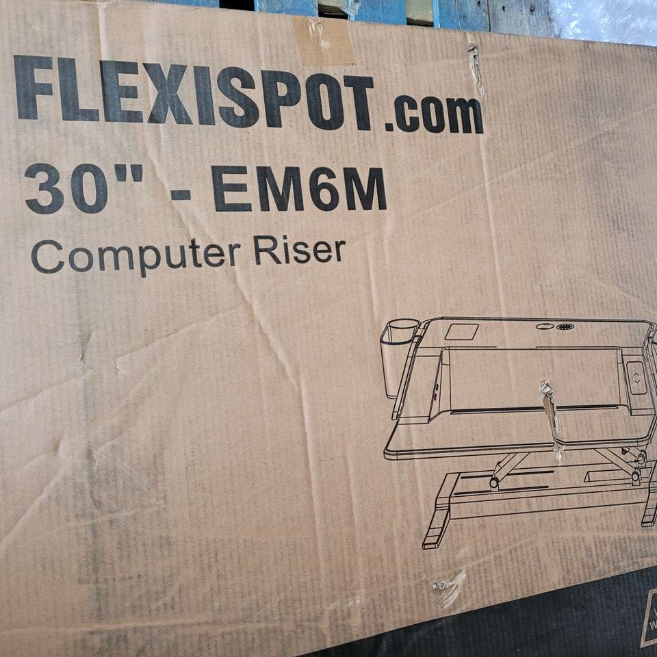 Flexispot Computer Riser Motorized Aesthetic Sit Stand Workstation-30" EM6M- White