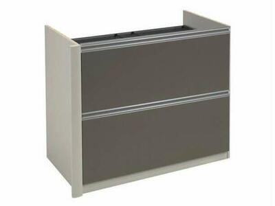 Bestar Connexion Oversized Pedestal in Slate & Sandstone