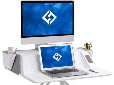 Flexispot Computer Riser Motorized Aesthetic Sit Stand Workstation-30" EM6M- White