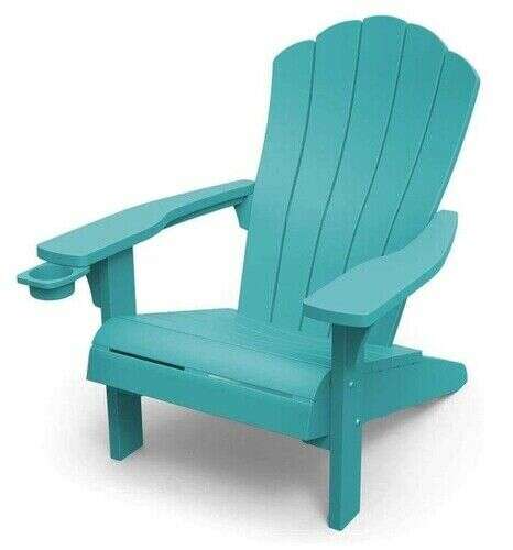 Keter Teal Outdoor Adirondack Chair with Cup Holder