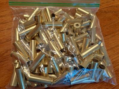 .38 Special Brass. Once Fired. Sorted. Resized Deprimed Cleaned POlished 100 each