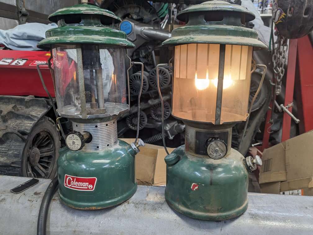 Coleman gas lanterns camping