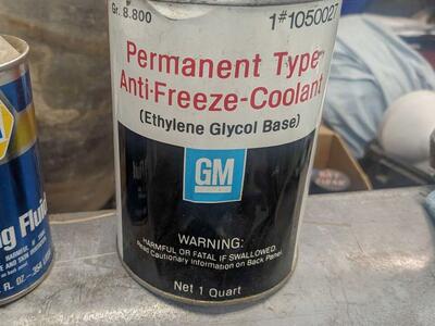Vintage oil can GM ANTIFREEZE old steel sign