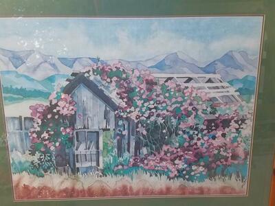 Watercolor print framed 35x25