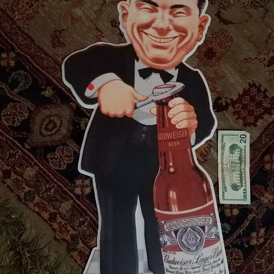 Budweiser beer sign tin advertising