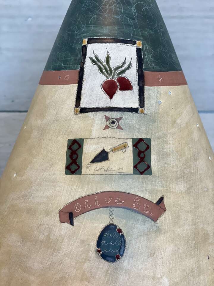 Janna Ugone Copper Table Lamp with Small Conical Ceramic Shade