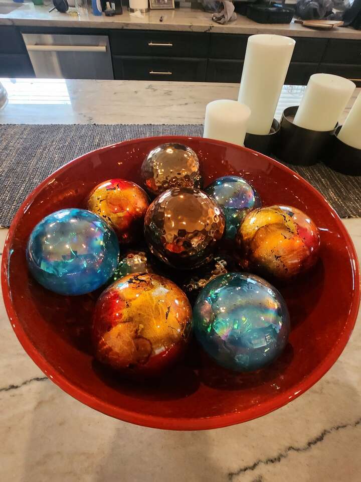 Decor - bowl, spheres & vase (sold together or separate)