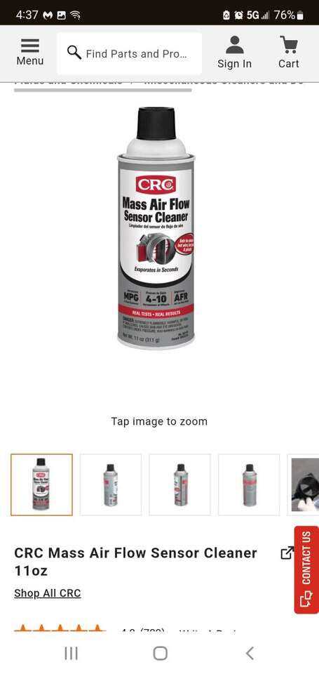 Mass Air Flow Sensor Cleaner