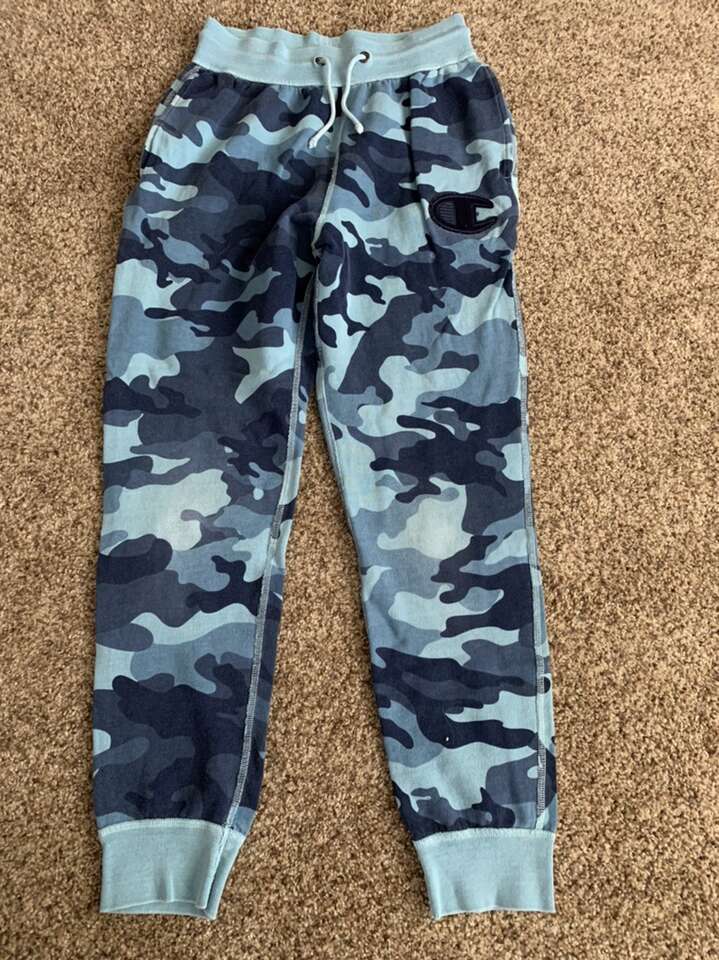 CHAMPION MENS BLUE CAMO SWEATPANTS