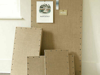 16" x 30" Ballard Designs Burlap Message Dream White Board Natural Color