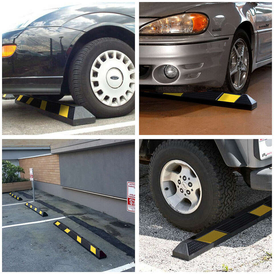 72" Rubber Curb Parking Block Car RV Trailer Wheel Tire Stopper Garage Driveway