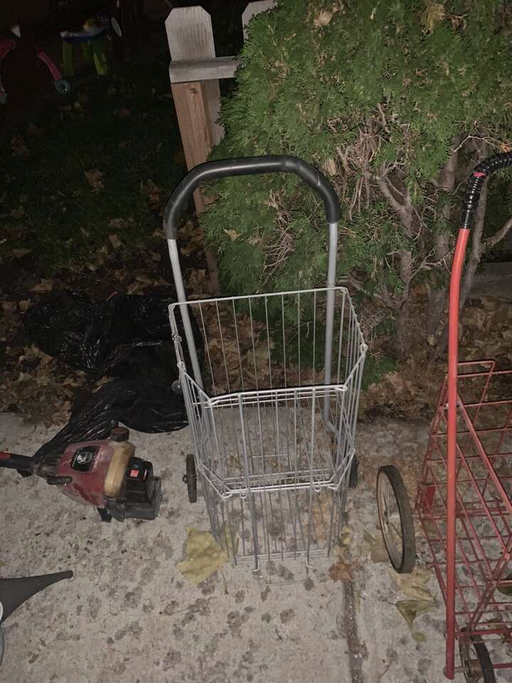 Vintage Metal Folding Utility Shopping Cart Basket