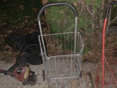 Vintage Metal Folding Utility Shopping Cart Basket