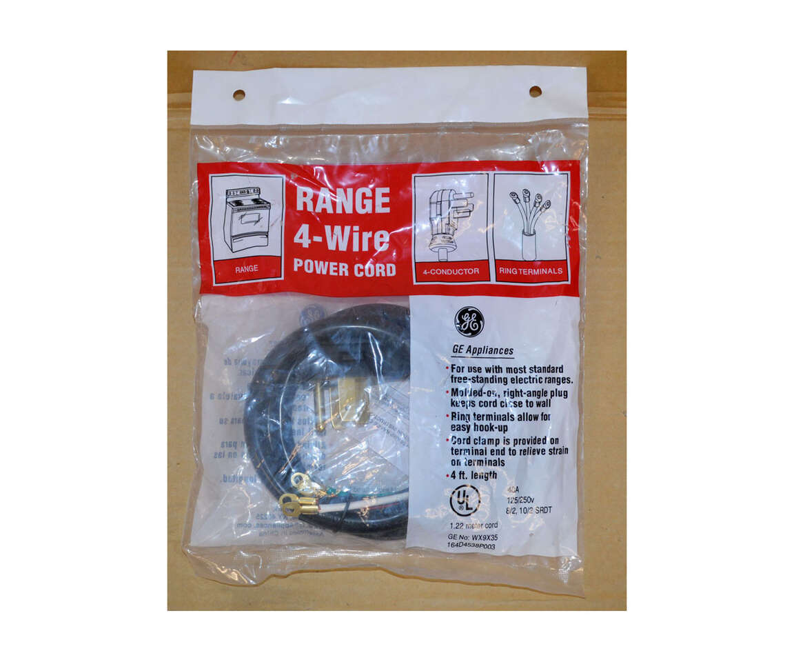 GE WX9X35 Genuine OEM Range Power Cord  4 feet, 40 Amp, 4 wire 8/2 10/2 SRDT