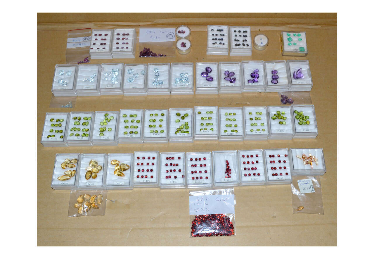 Faceted Genuine Semi Precious Gemstone Lot Emerald Ruby Sapphire Aqua Garnet Topaz