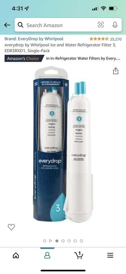 New Whirlpool EDR3RXD1 Refrigerator Filter