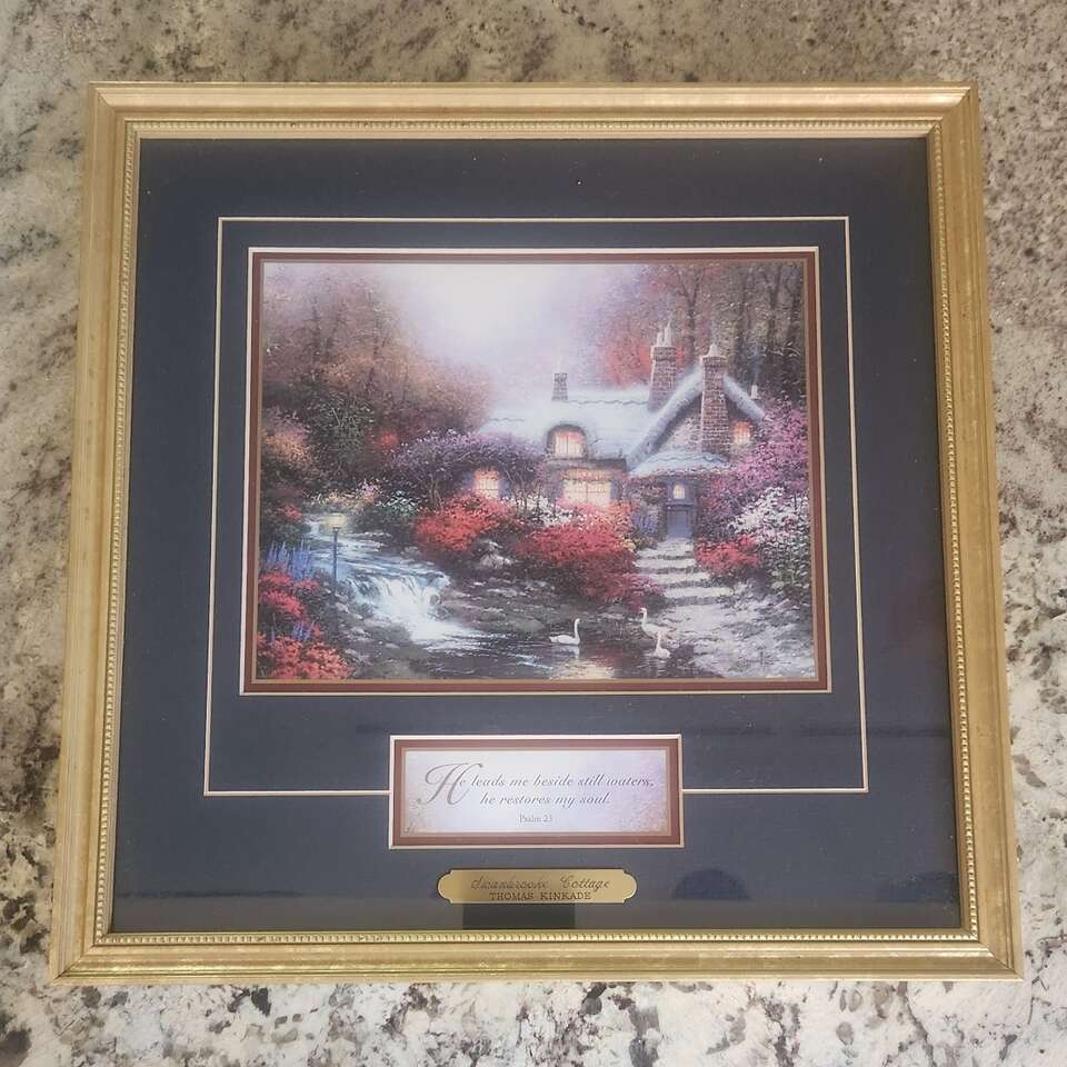 THOMAS KINKADE "SWANBROOKE COTTAGE" 1996 FRAMED