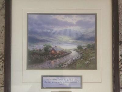 THOMAS KINKADE "EMERALD ISLE" 1996 FRAMED