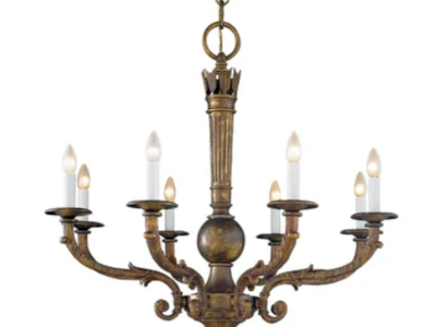 David Michael - Traditional Eight Candle Solid Bronze Casting Chandelier