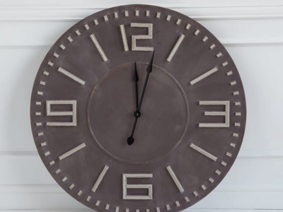 Mercana Devonshire II Dark Brown Solid Wood 42" Round Wall Clock
