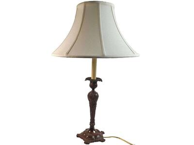 Vintage Single Solid Bronze Casting Lamp