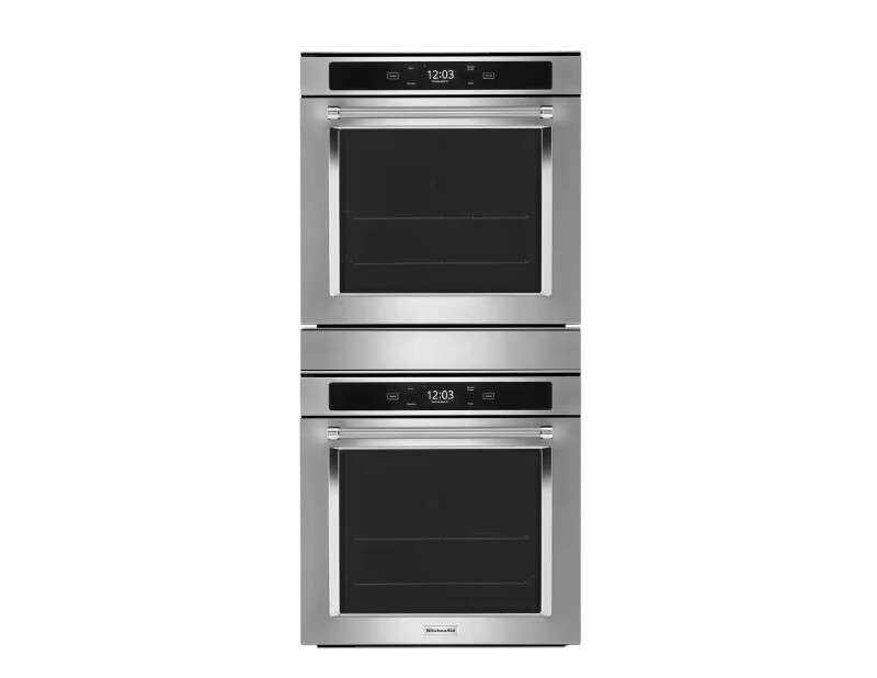 KitchenAid - 24" Built-In Electric Convection Double Wall Oven w/WiFi - Stainless Steel