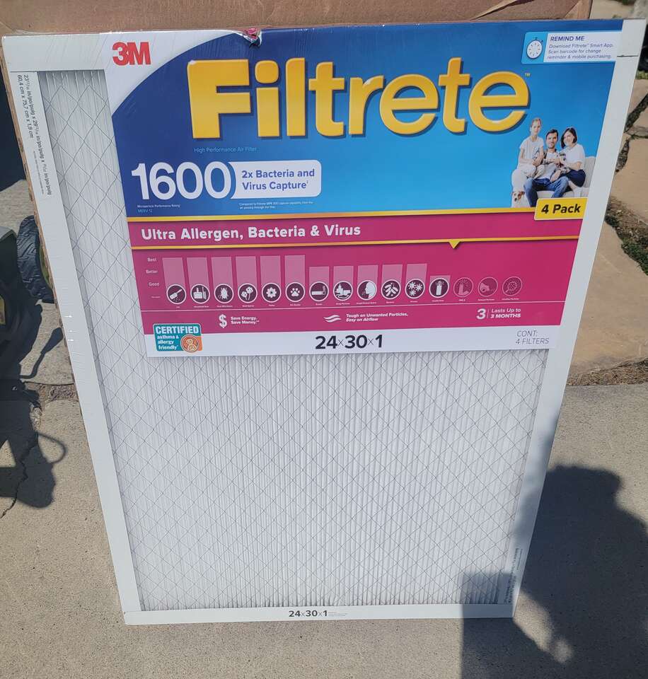 New 3M Filtrete Ultra Allergen Bacteria and Virus 1600 MPR, MERV 12, 4 Pack