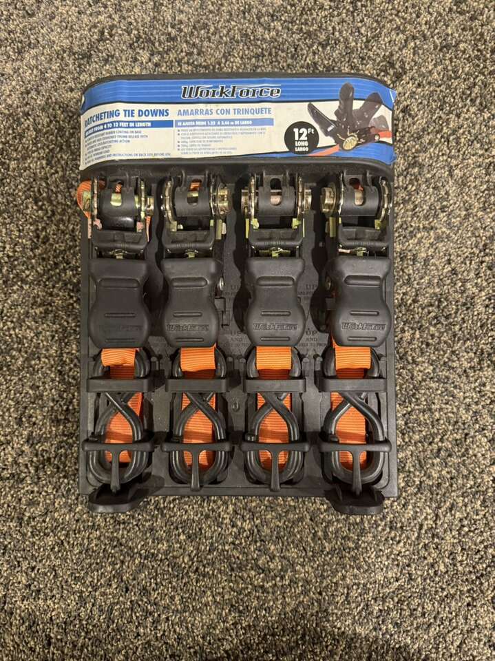 New Workforce Ratcheting Tie Down, Set Of 4