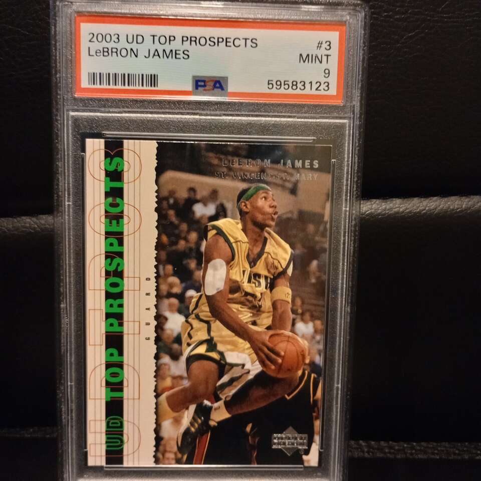 LeBron James PSA 9 UD Top Prospects Rookie Card RC
