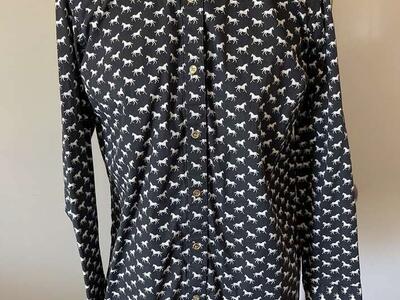 Black And White Horse Shirt Ladies Medium New