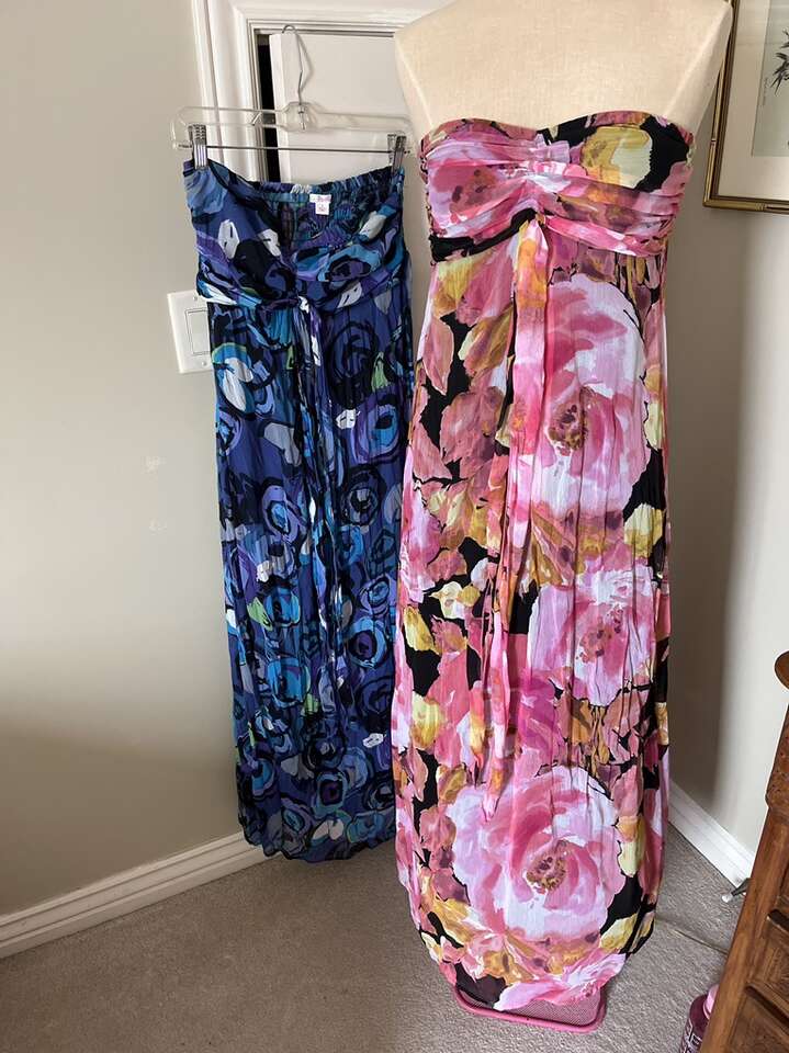 Ladies, Small Strapless Prom Gown Evening Wear