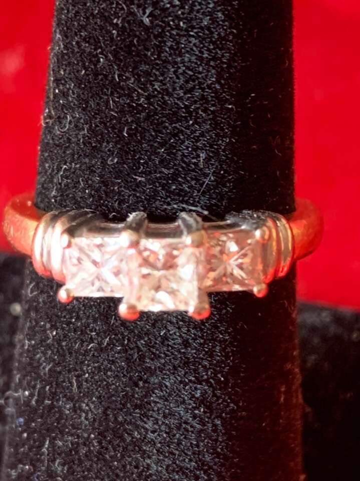 Kay 3 Diamonds 14k Two Tone Gold Wedding Ring 4.7g