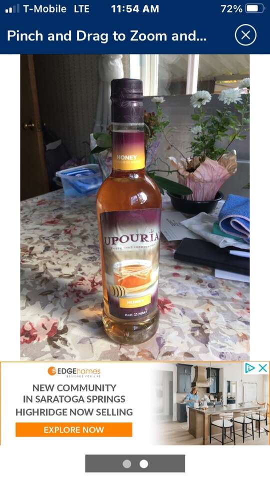 New Bottle Of Upouria Honey Flavored Syrup