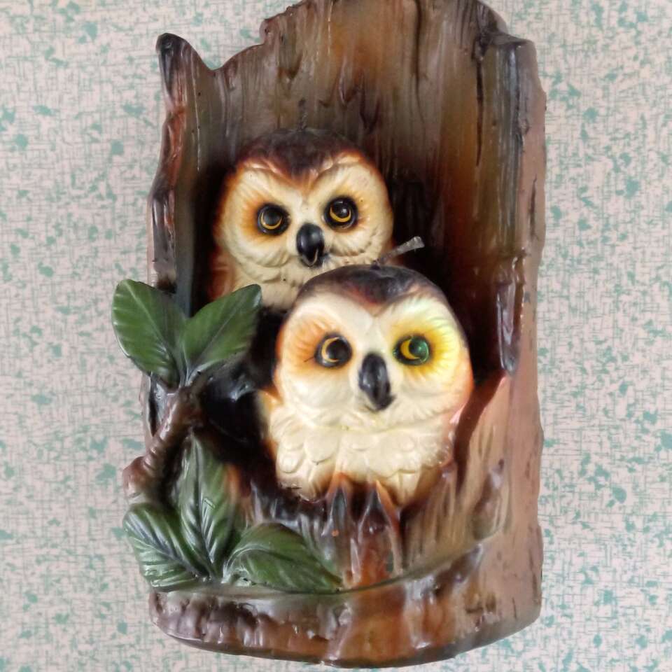 1970's Boho Vintage Owl Candle ��