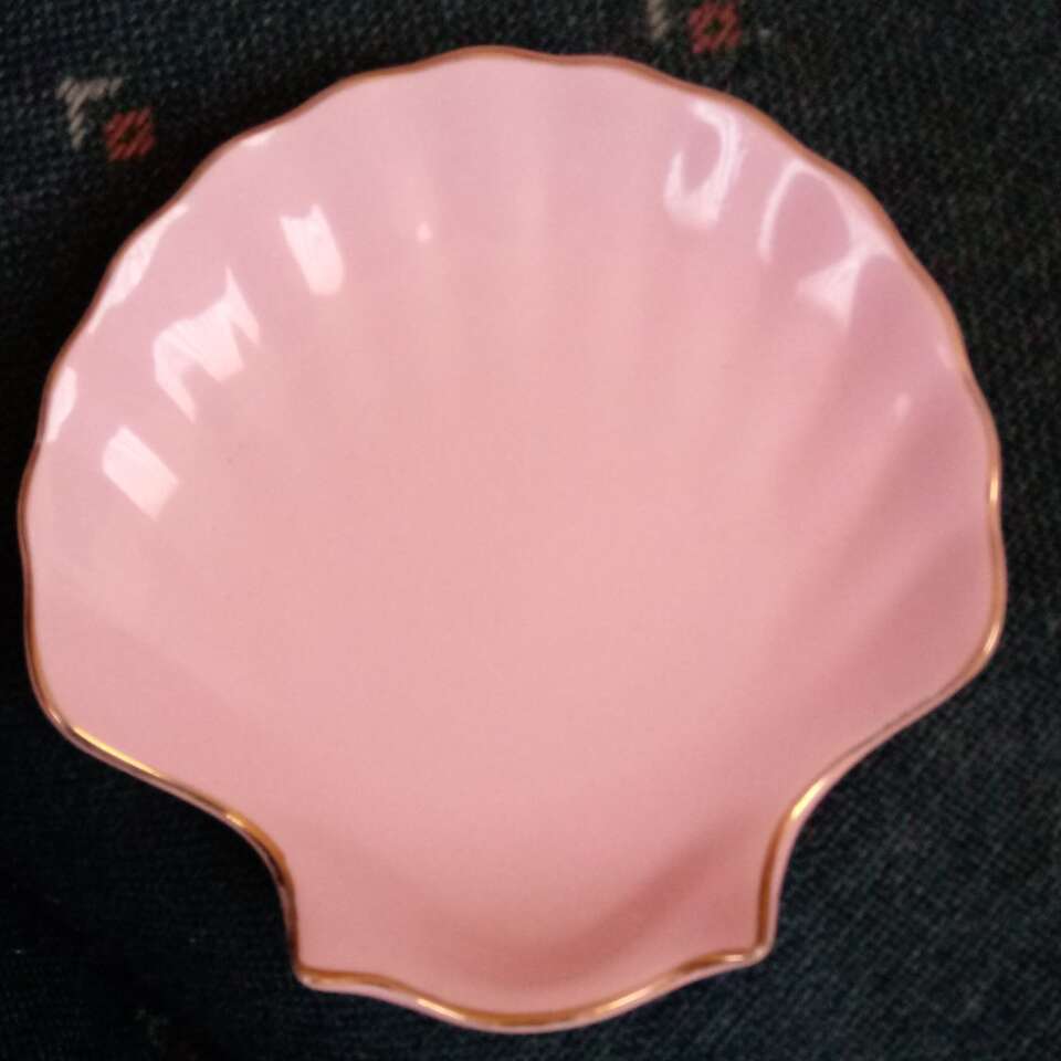 New Gold Rimmed Seashell Soap Dish Japan