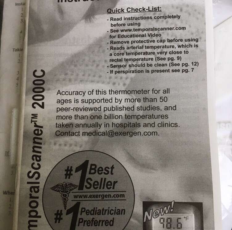 Like New Exergen Temporal Thermometer