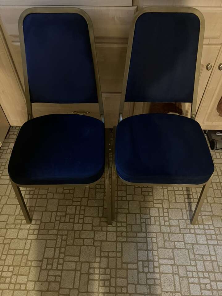 Upholstered Stackable Chairs.