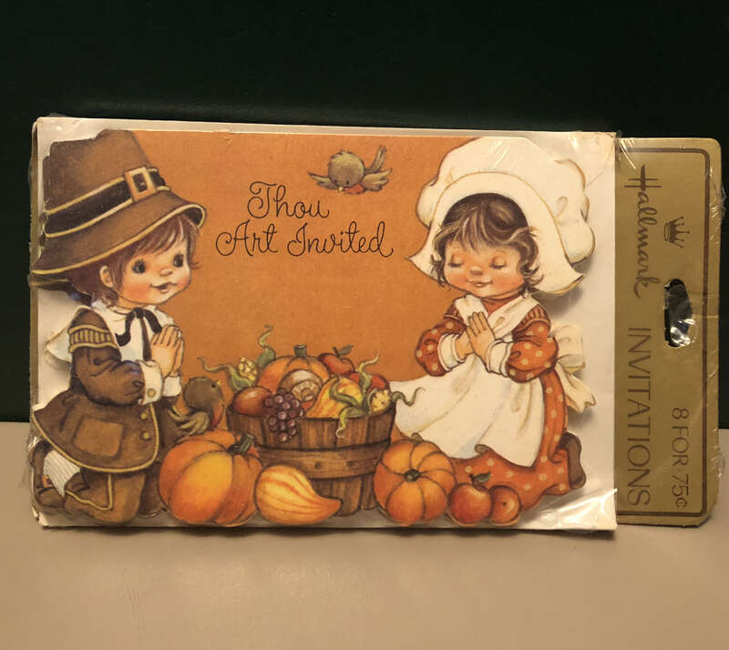 Vintage Thanksgiving Invitations by Hallmark Cards, Package of 8, NEW