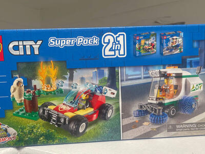 LEGO City Super Pack #66637 - Forest Fire #60247 & Street Sweeper #60249, NEW