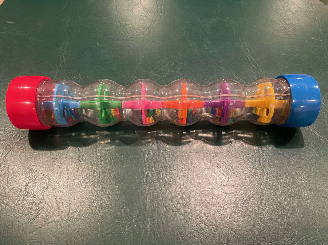 Rainmaker Stick by Blue Box Toys 13 inch Sensory Toy Musical Rainfall Colorful Rattle
