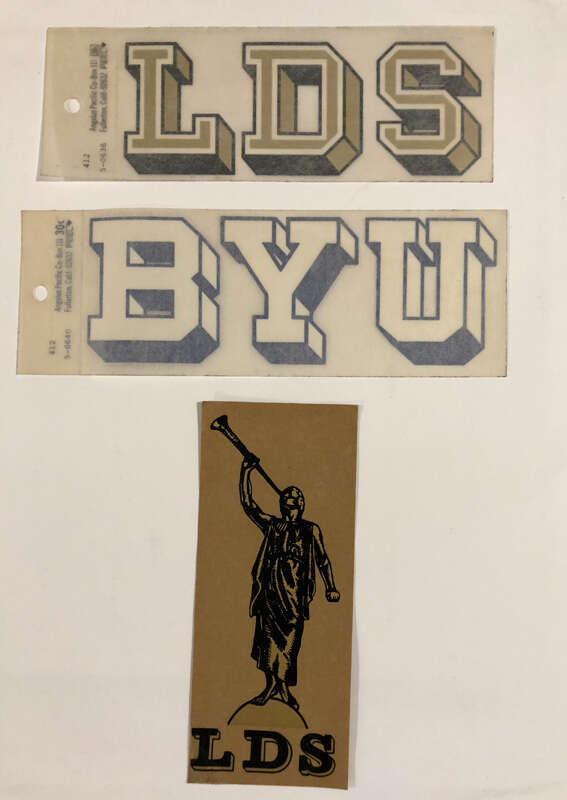 Vintage BYU, LDS, Angel Moroni Decal Sticker Car Windshield Window