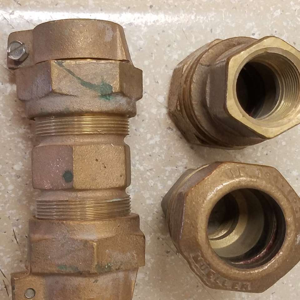 One inch Ford compression fittings, unused