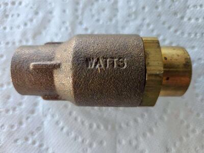 3/4" Watts maxi-flow sweat brass checkvalve