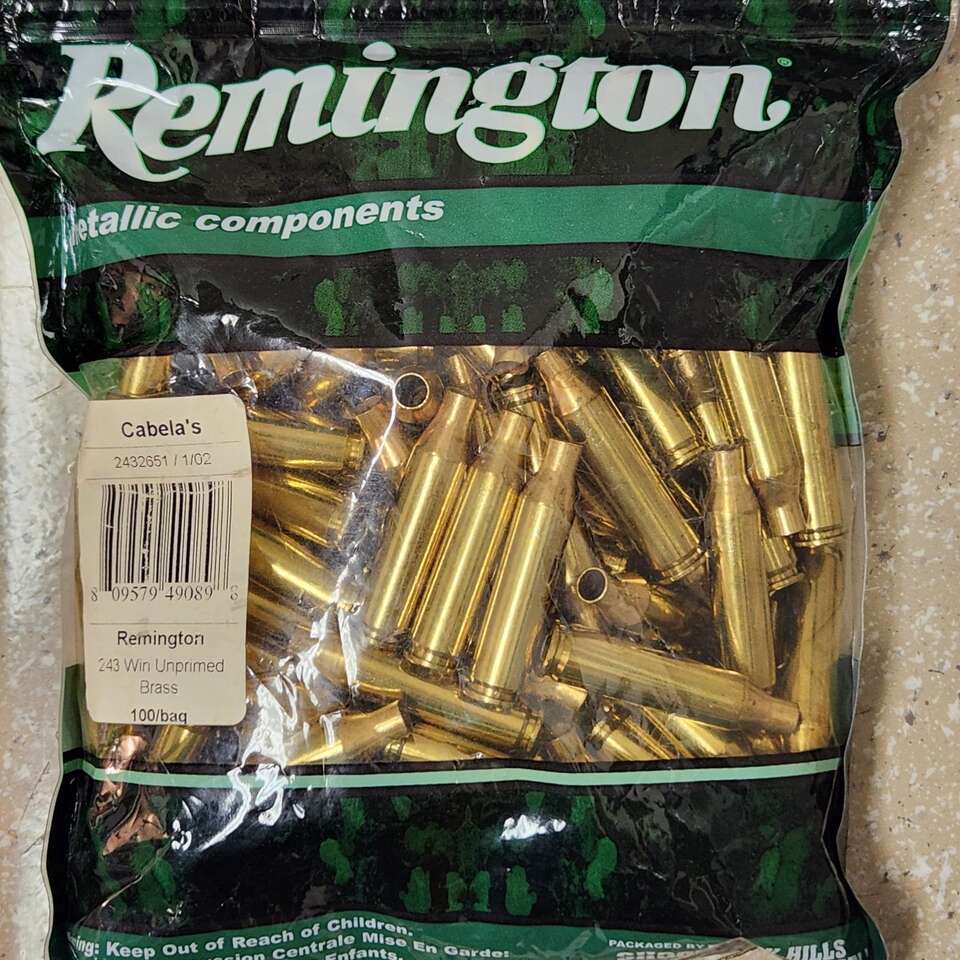 New Rem 100 rd bags of .243win brass
