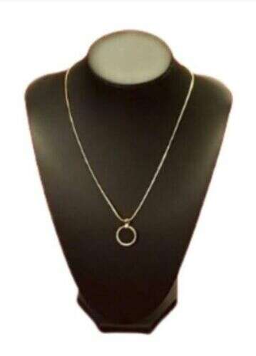 Women's Silver Fashion Statement Cocktail Necklace 16 Inch with Circle Pendant