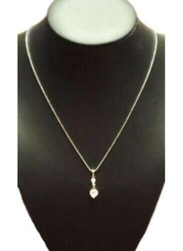 Women's Silver Fashion Necklace 16 inch 1 Carat Trillion Cubic Zirconia Pendant