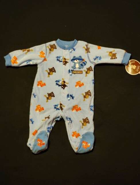 Carter's Newborn Infant Baby Footed Pajama Animals One Piece Fleece Snaps 0-3m
