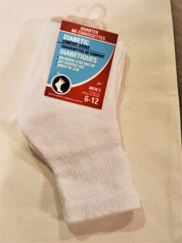 Health Diabetic Compression Circulatory Socks 1Pair Mens White Ankle Length Crew