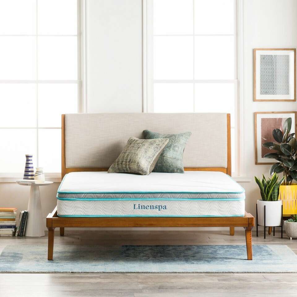 Linenspa Dreamer 8" Inch Gel Memory Foam Innerspring Hybrid Mattress Full Size Bed
